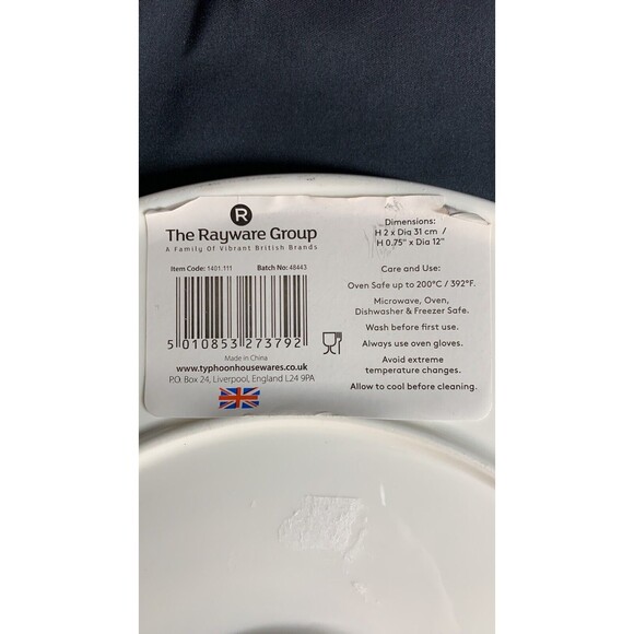 New Typhoon 12” Pizza Plate Ceramic Made In England - Picture 4 of 4